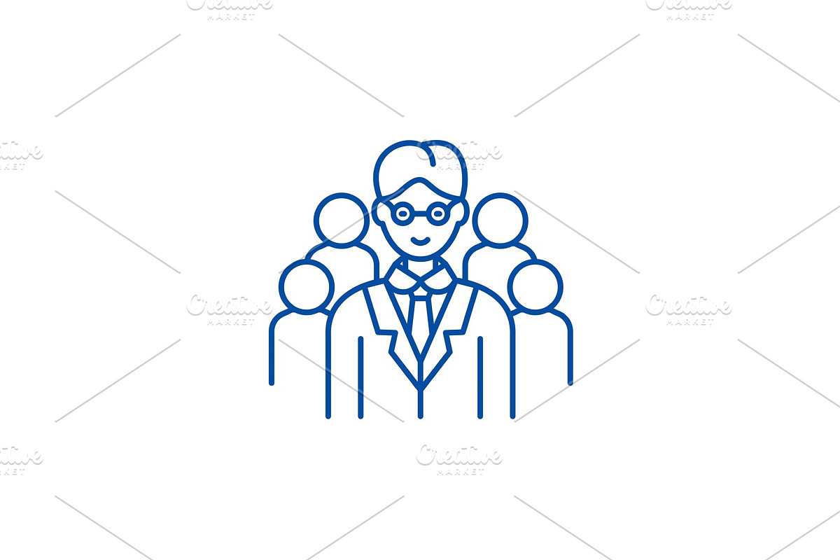 Leading top manager line icon in Illustrations - product preview 8