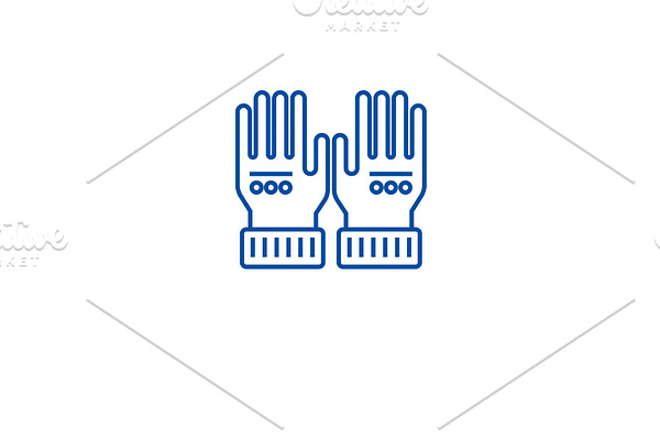 Leather gloves line icon concept