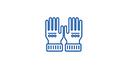 Leather gloves line icon concept
