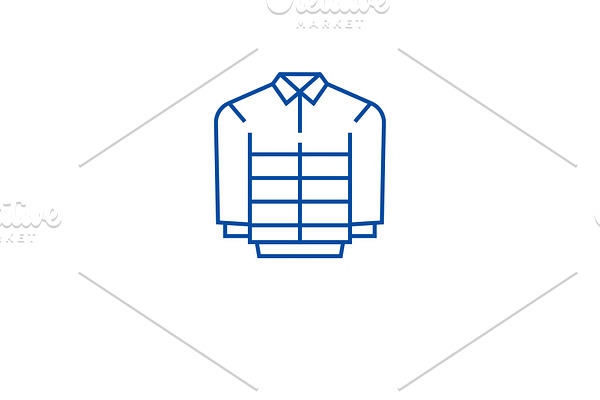Leather jacket line icon concept