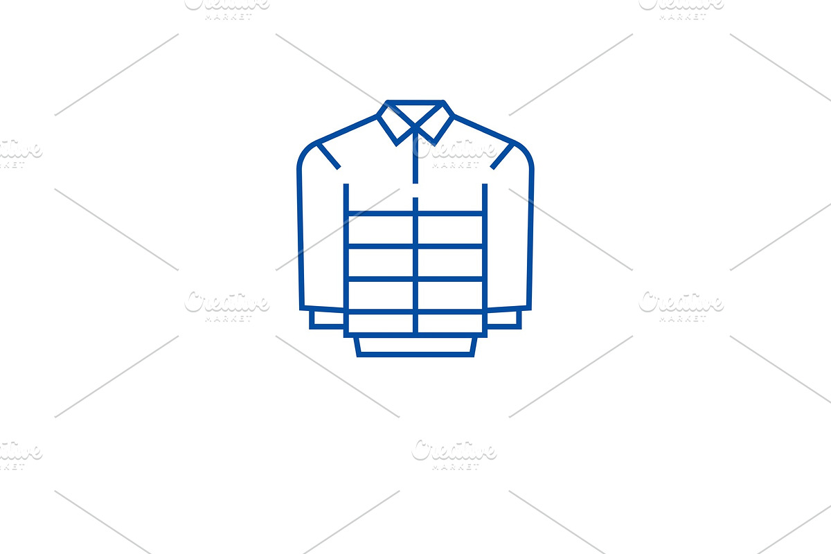 Leather jacket line icon concept in Illustrations - product preview 8
