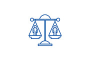 Legal decision line icon concept