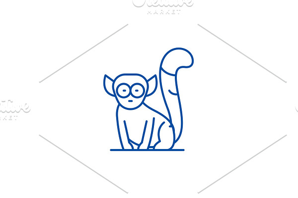 Lemur line icon concept. Lemur flat