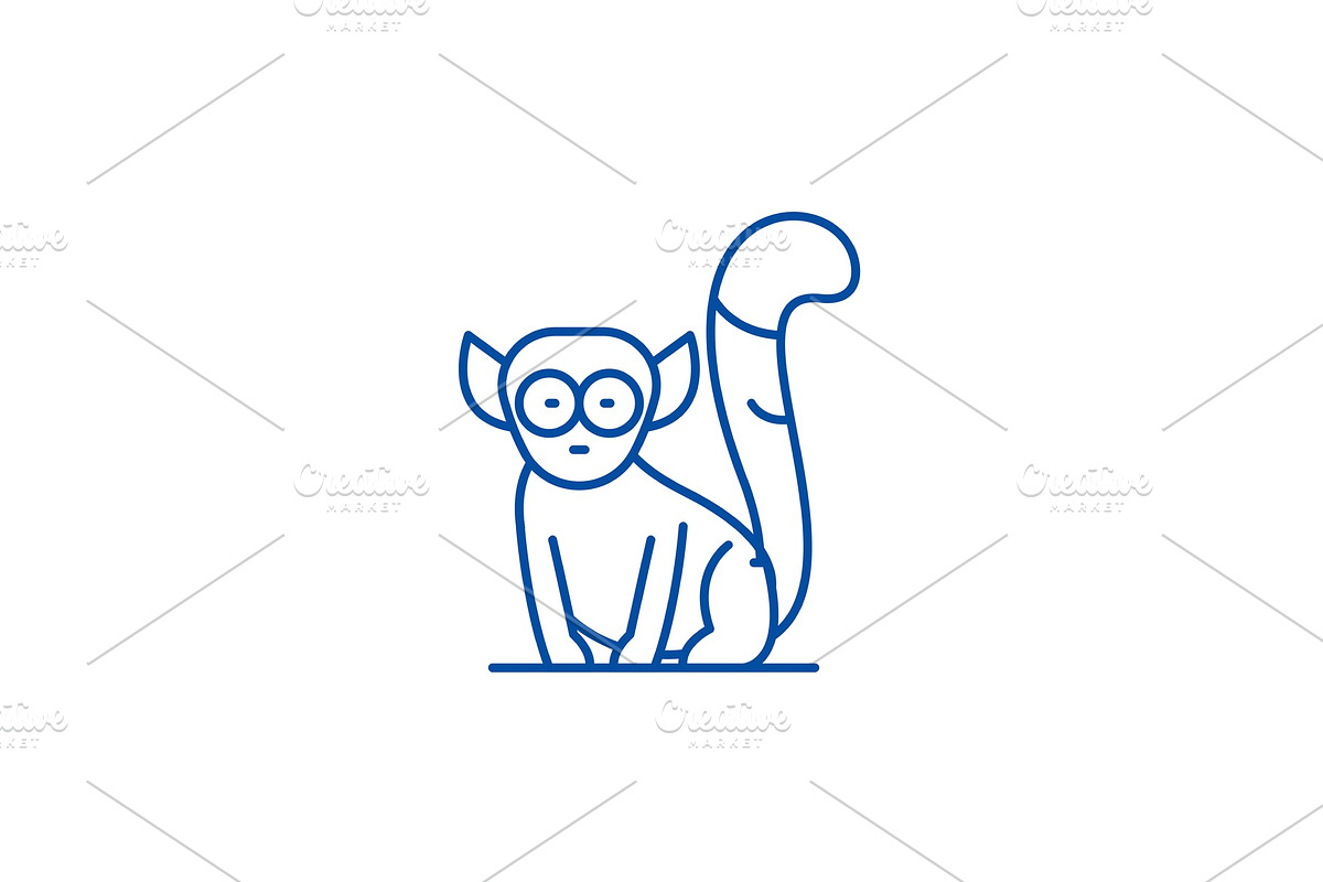 Lemur line icon concept. Lemur flat in Illustrations - product preview 8
