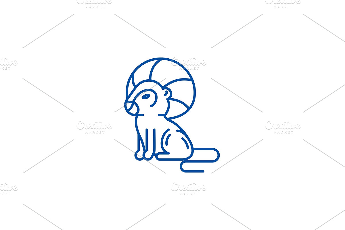 Leo zodiac sign line icon concept in Illustrations - product preview 8