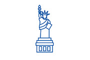 Liberty statue line icon concept