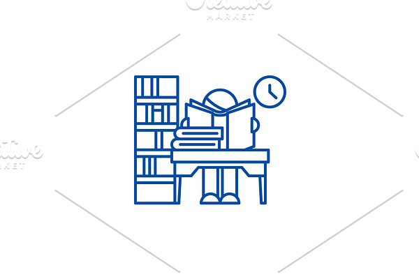 Library line icon concept. Library