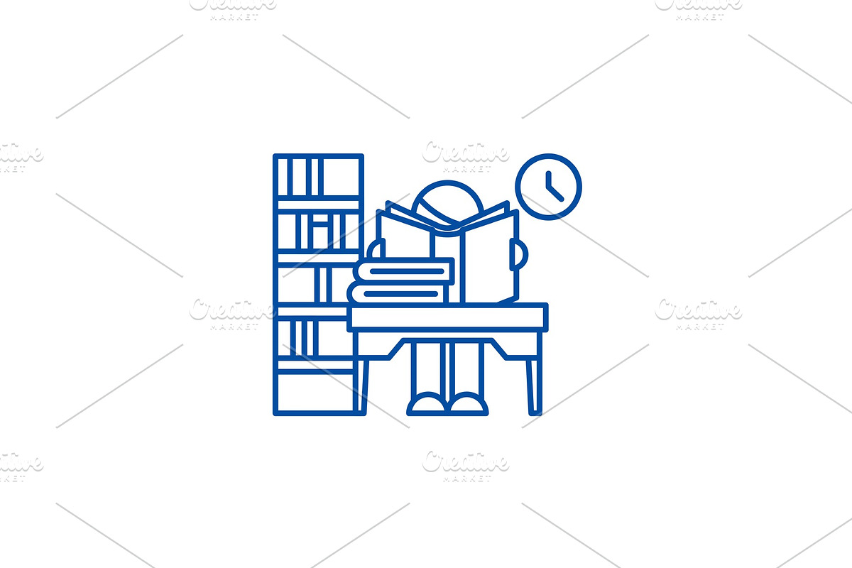 Library line icon concept. Library in Objects - product preview 8