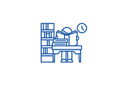 Library line icon concept. Library