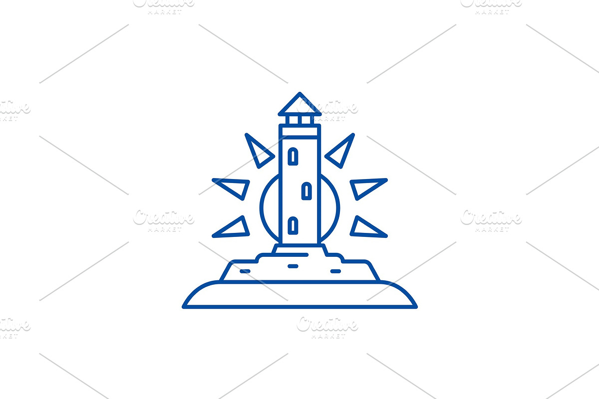 Lighthouse line icon concept in Illustrations - product preview 8