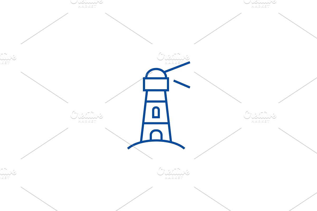 Lighthouse,nautical building line in Illustrations - product preview 8