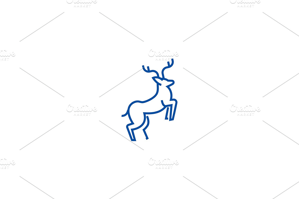 Line deer illustration line icon in Illustrations - product preview 8