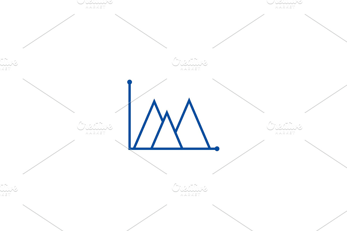 Line graph mountain type line icon in Illustrations - product preview 8