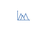Line graph mountain type line icon
