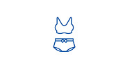 Lingierie bikini line icon concept
