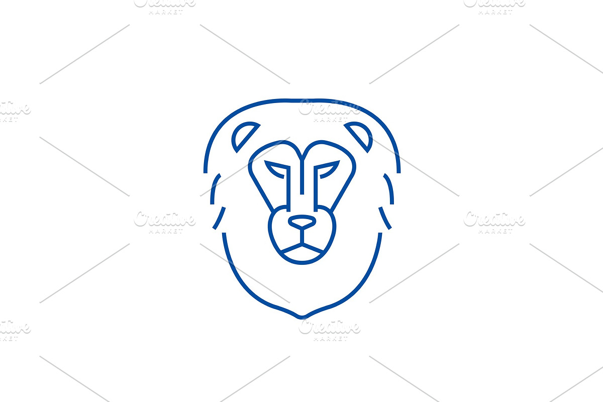 Lion head line icon concept. Lion in Illustrations - product preview 8