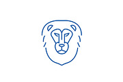 Lion head line icon concept. Lion