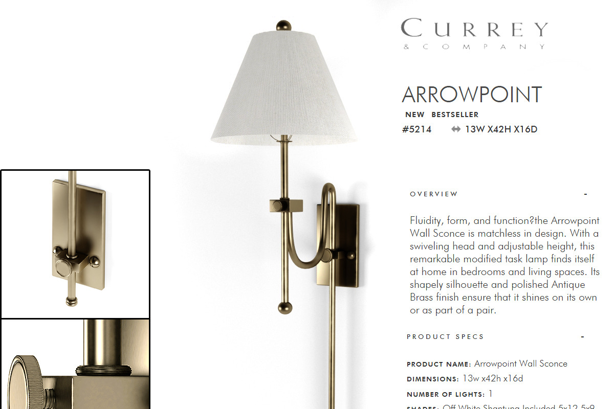 Arrowpoint Wall Sconce in Electronics - product preview 8