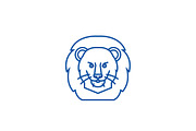 Lion illustration head line icon