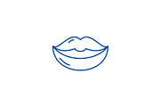 Lips line icon concept. Lips flat