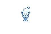 Little elf line icon concept. Little