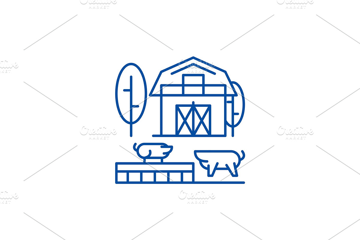 Livestock line icon concept in Illustrations - product preview 8