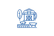 Livestock line icon concept