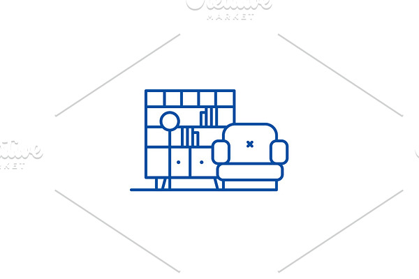 Living room line icon concept