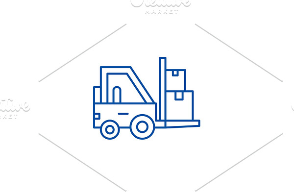 Loader in stock line icon concept