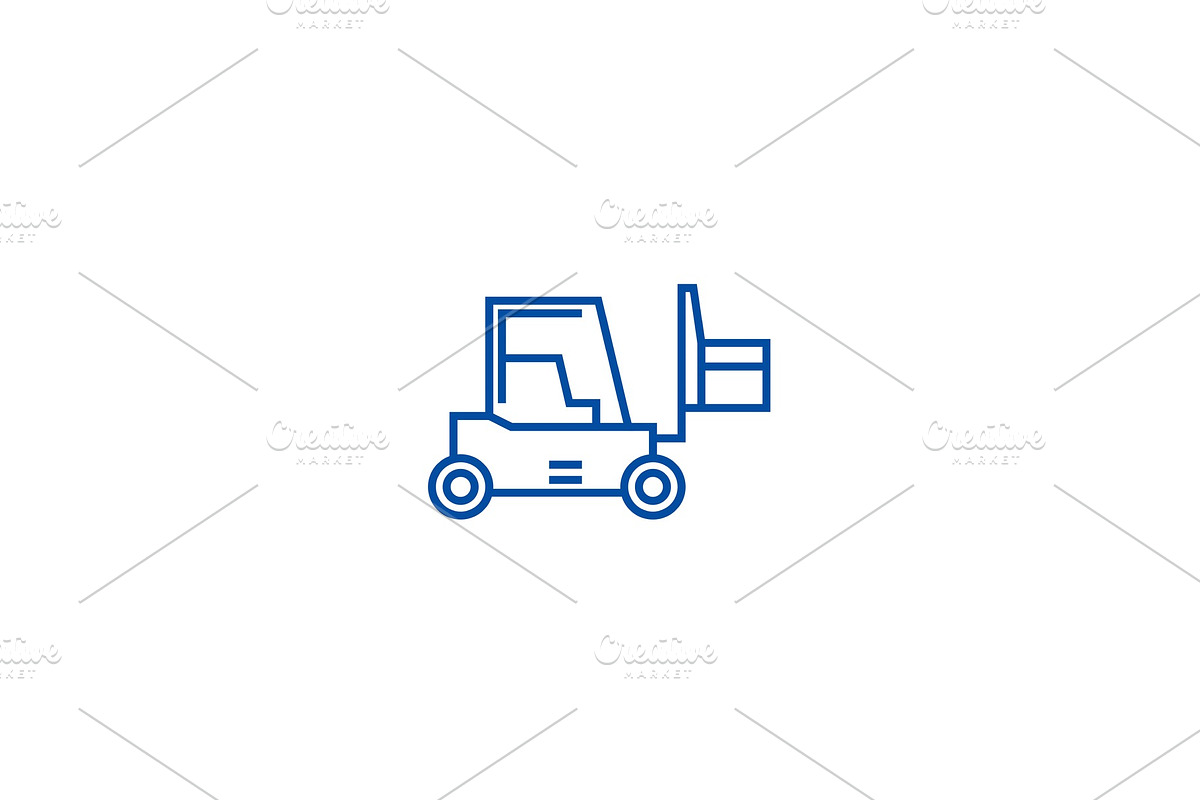 Loader sign line icon concept in Illustrations - product preview 8