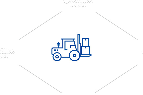 Loader truck line icon concept