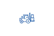 Loader truck line icon concept