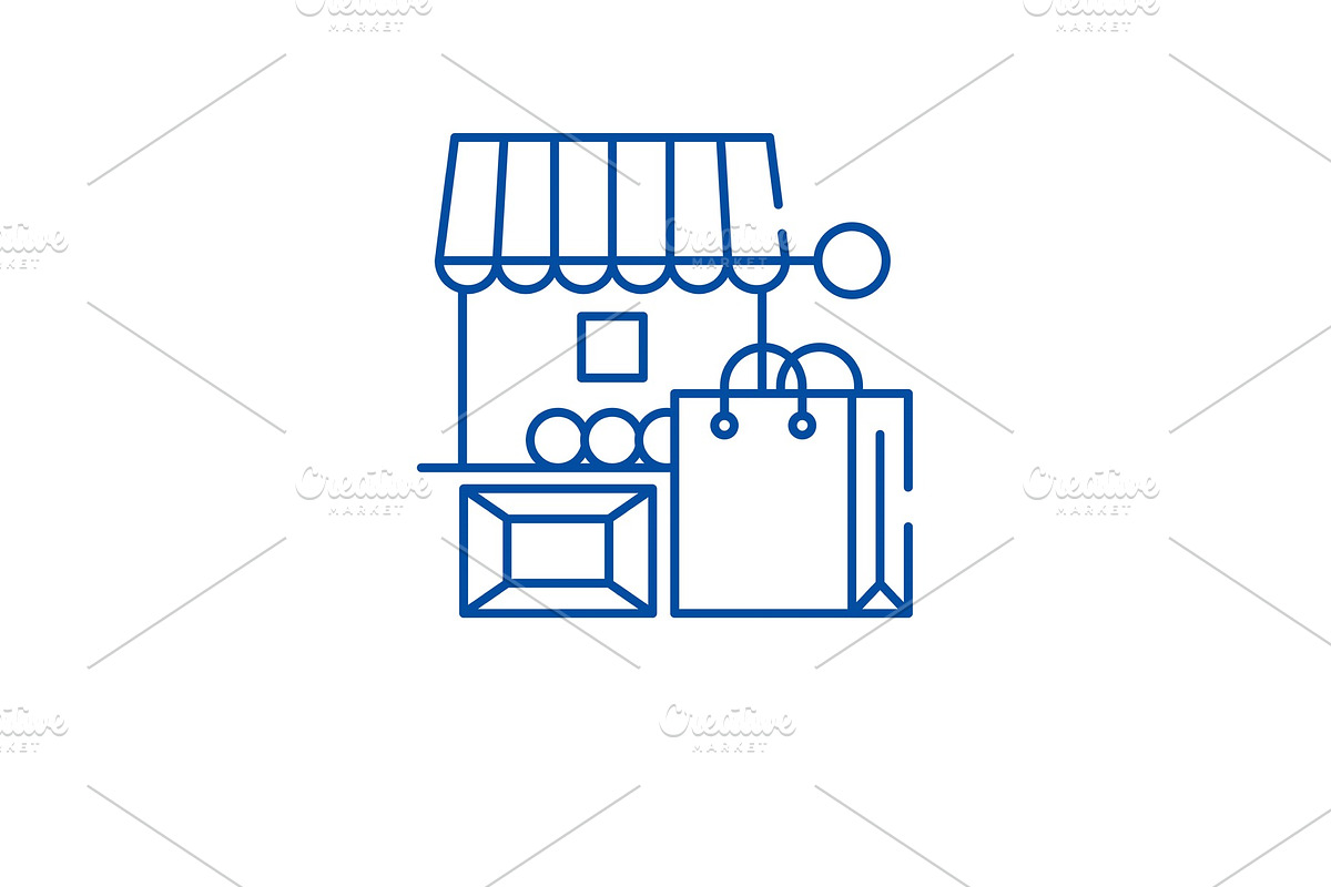 Local market line icon concept in Illustrations - product preview 8