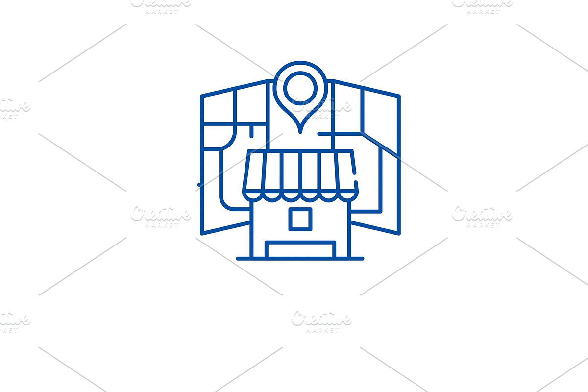 Local online marketing line icon in Illustrations - product preview 8