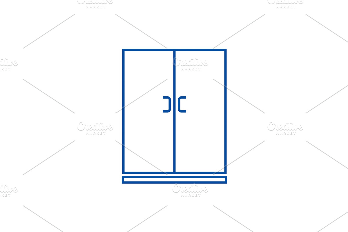 Locker,cupboard line icon concept in Objects - product preview 8