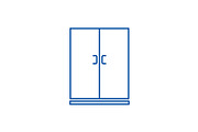 Locker,cupboard line icon concept