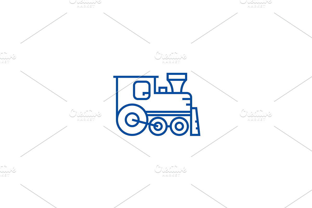 Locomotive line icon concept in Illustrations - product preview 8