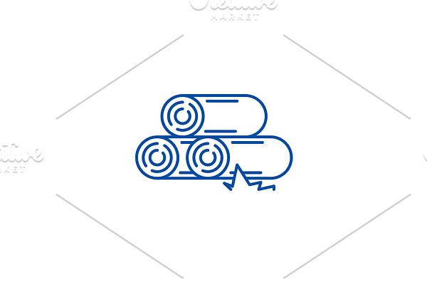 Logs line icon concept. Logs flat