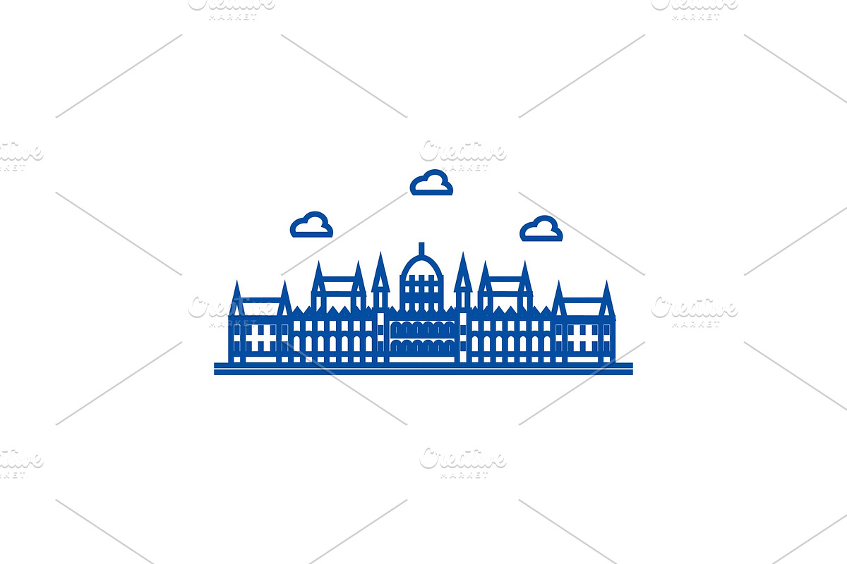 London parliament line icon concept in Illustrations - product preview 8