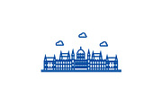 London parliament line icon concept