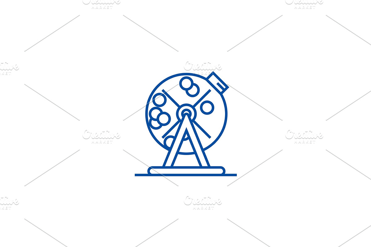 Lottery bingo cage line icon concept in Objects - product preview 8