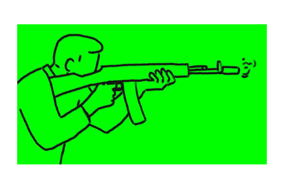 Animation Man Firing Assault Rifle
