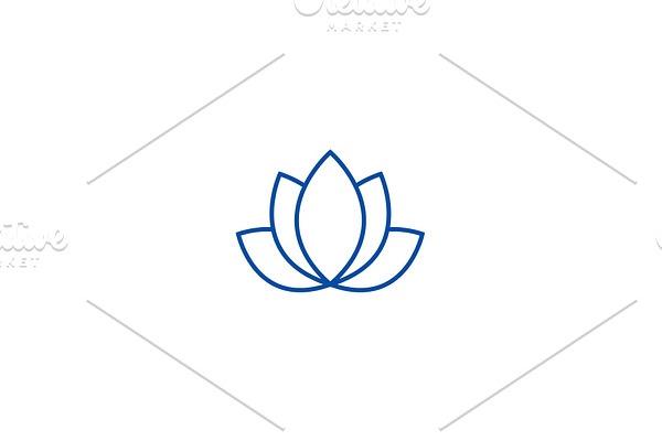 Lotus,india line icon concept. Lotus