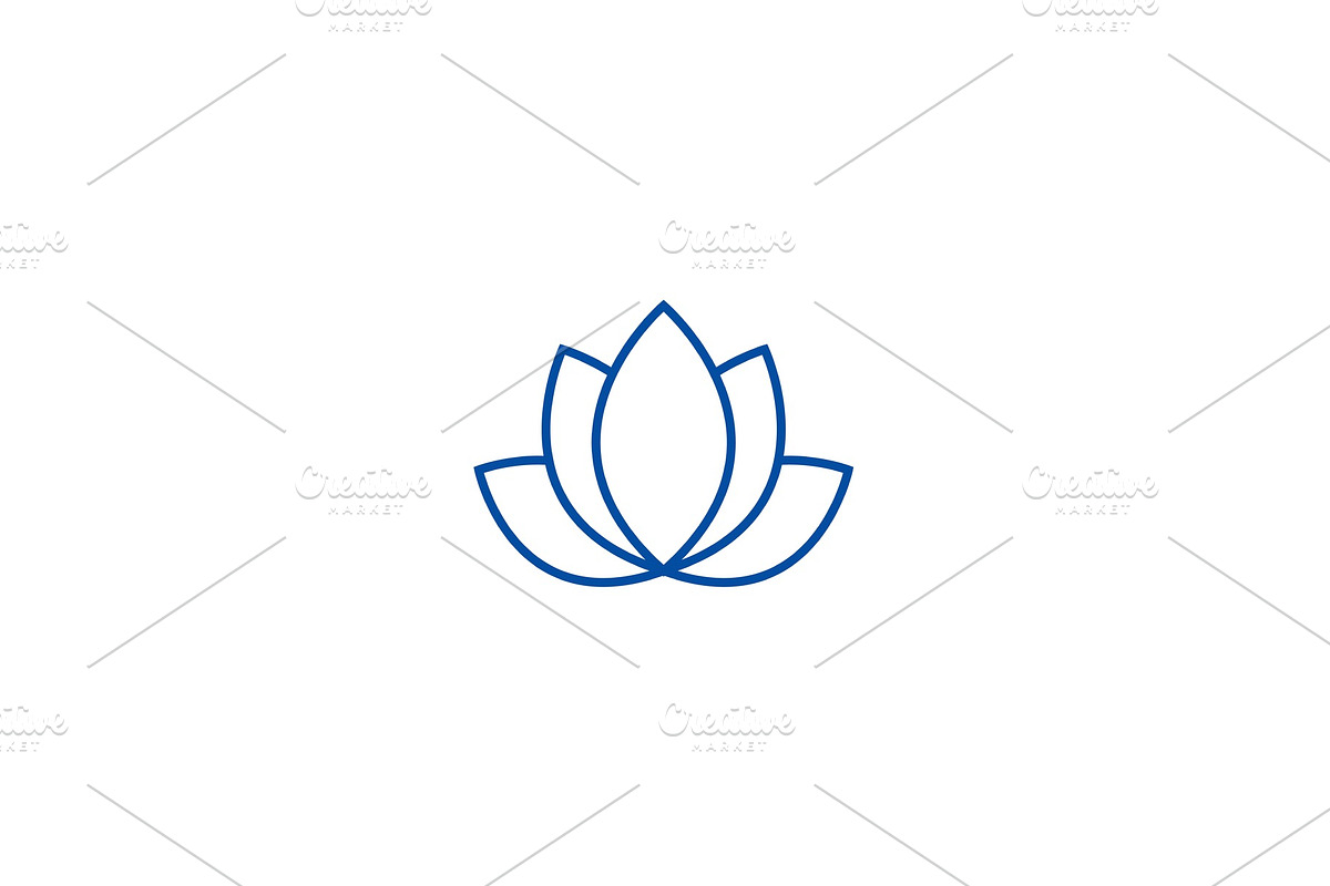 Lotus,india line icon concept. Lotus in Illustrations - product preview 8