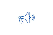 Loudspeaker line icon concept