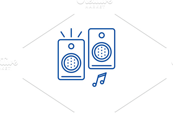 Loudspeakers line icon concept