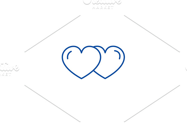 Love hearts line icon concept. Love