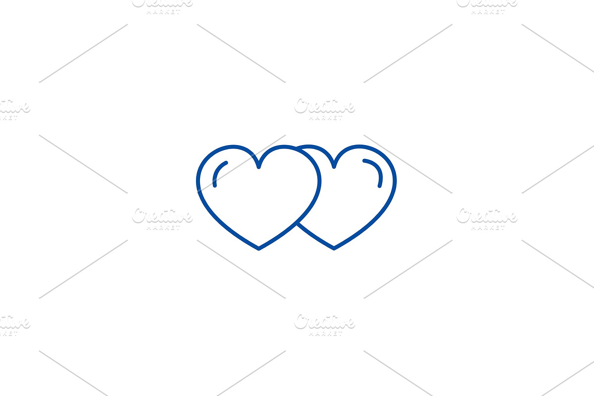 Love hearts line icon concept. Love in Objects - product preview 8
