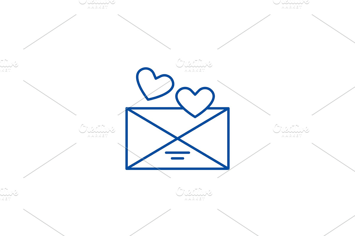 Love message line icon concept. Love in Illustrations - product preview 8