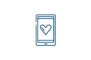 Love messages line icon concept